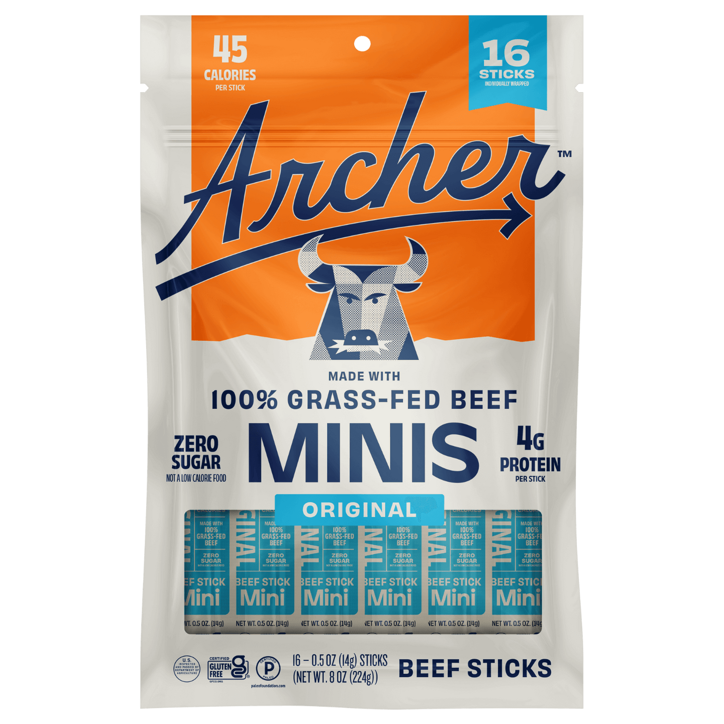 Archer Original Beef Mini Sticks front of package