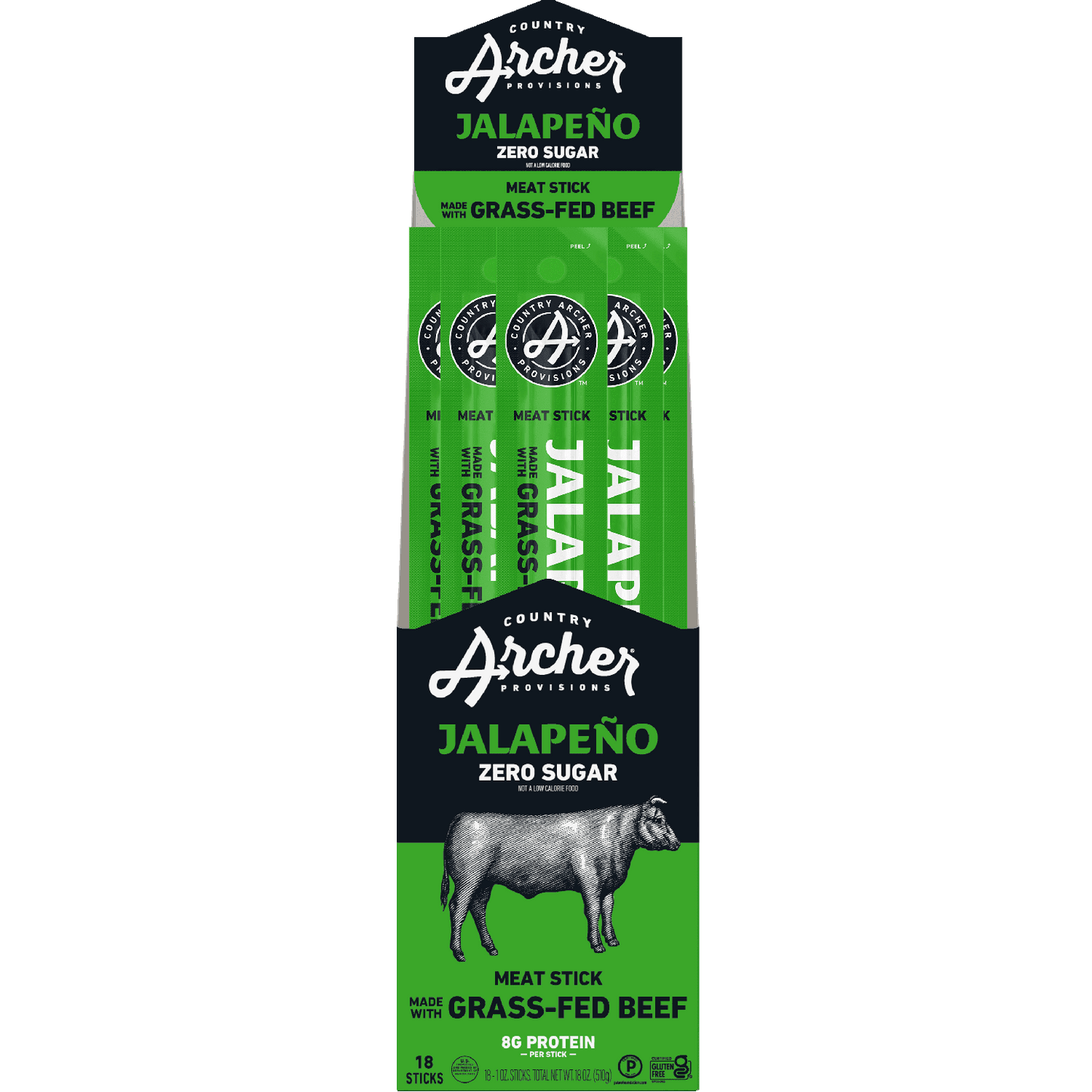 Country Archer Jalapeno grass-fed beef stick multipack