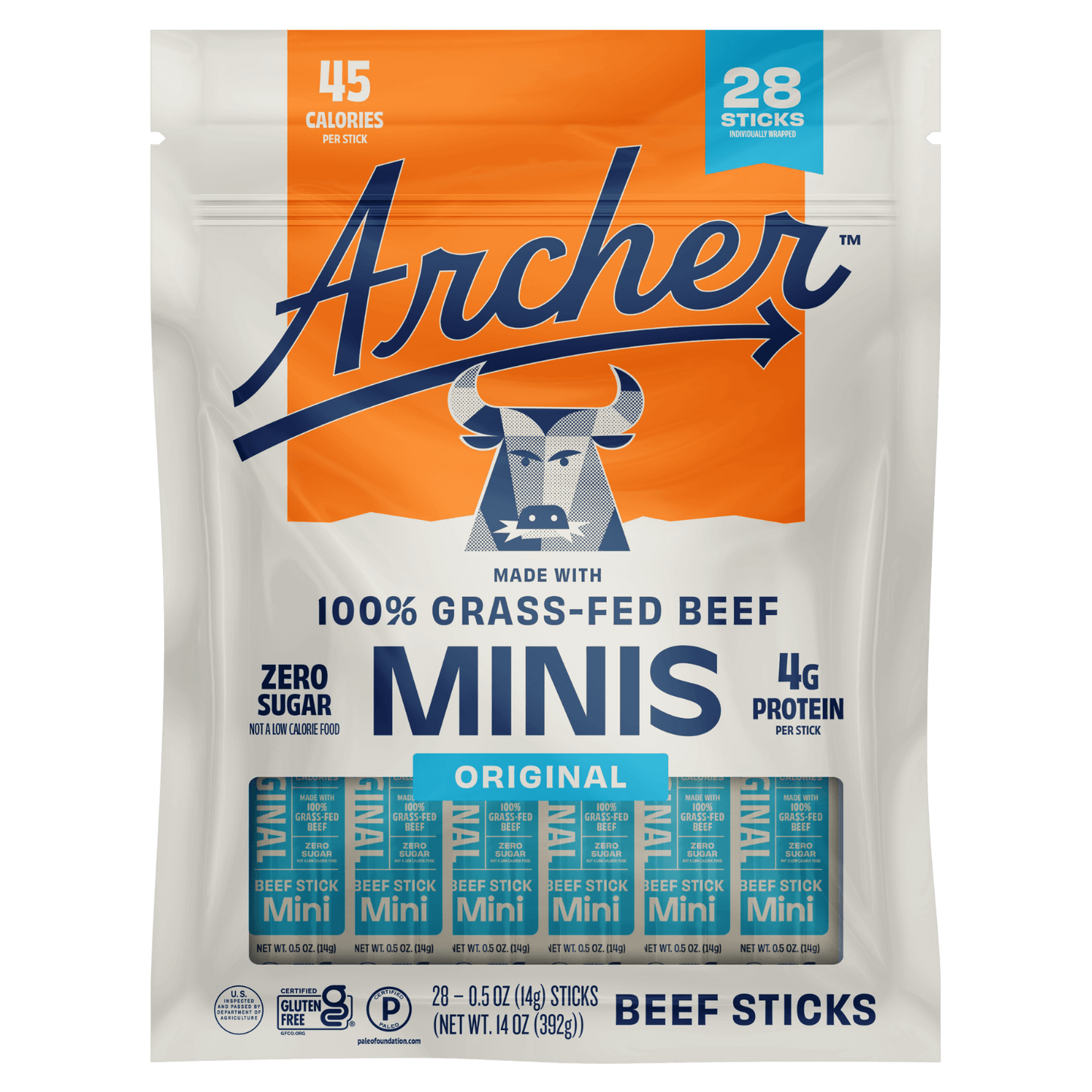 Archer 28 Count Original Beef Mini Sticks front of package