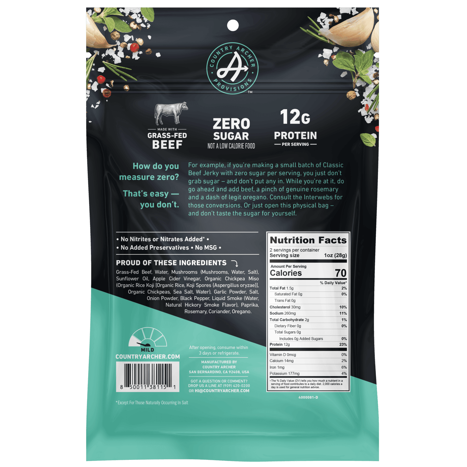 Zero Sugar Classic Beef Jerky