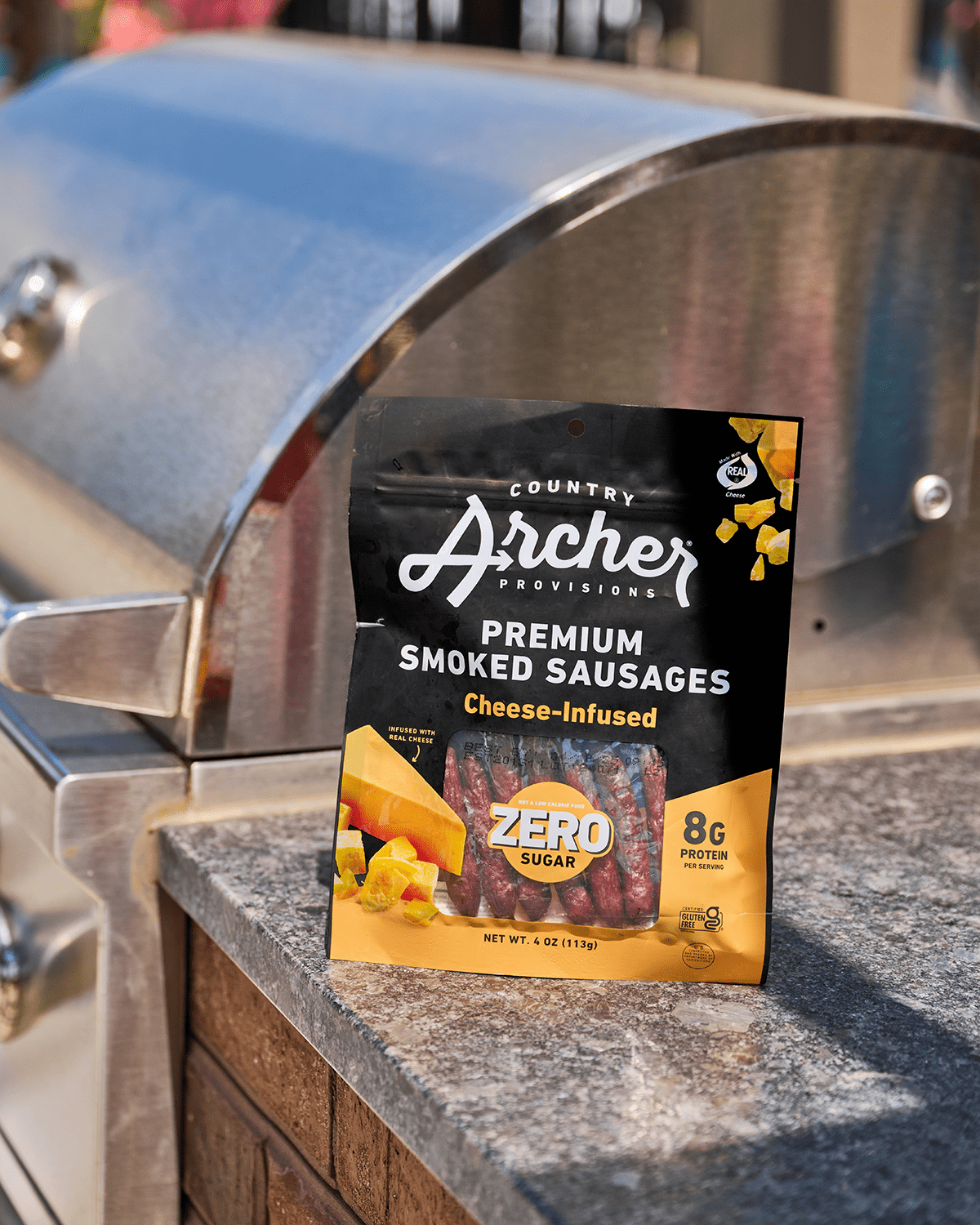 Country Archer Cheese-Infused Smoked Sausages, Zero Sugar