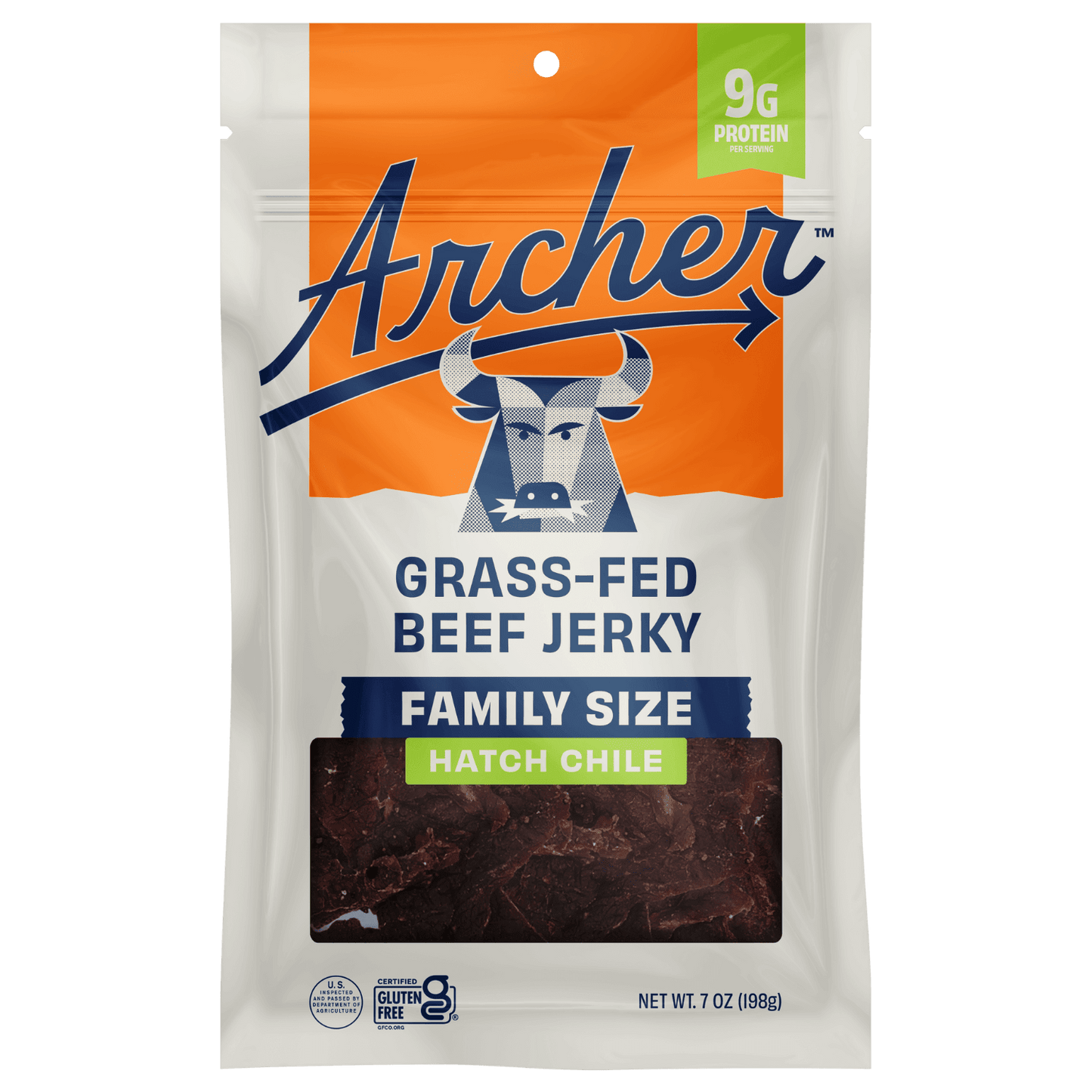 Archer 7 ounce Hatch Chile Beef Jerky front of package